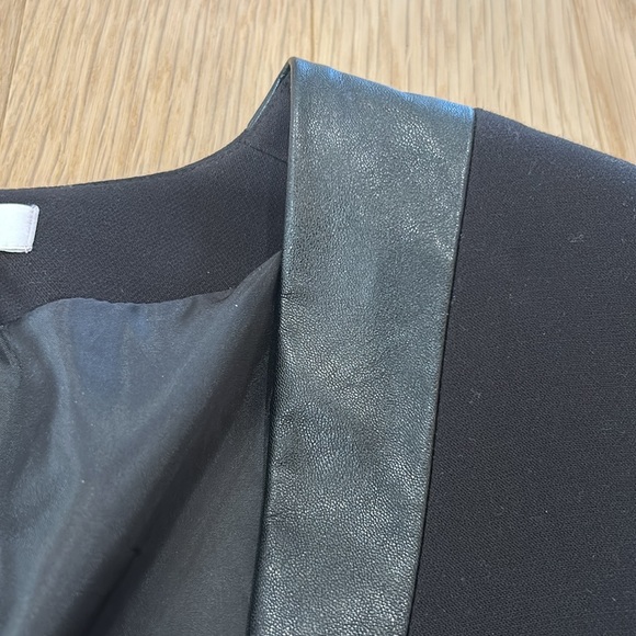 H&M Black Blazer with Leather Details. Size US 6. - Picture 4 of 6